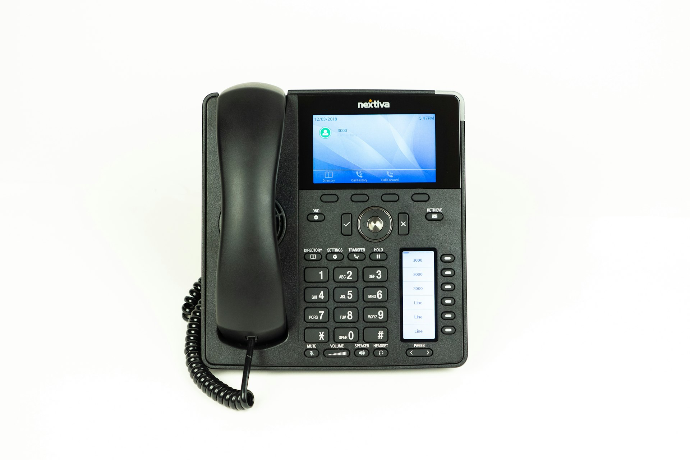 black and gray ip desk phone